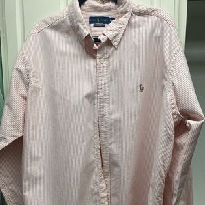 Ralph Lauren Classic Fit XXL Salmon Pinstripe Button Down